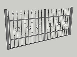 Wzór bramy dwuskrzydłowej, seria Classic, model C5