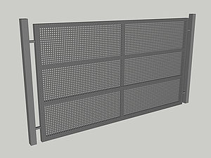 Wzór ogrodzenia posesyjnego Seria Private: panel ogrodzeniowy, brama przesuwna, brama dwuskrzydłowa, furtka